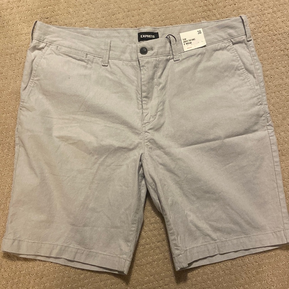 Express Men's Tan Slim Fit Chino Shorts New